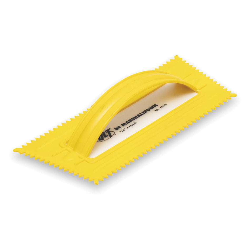 QLT® 6275 Trowel, 4-1/4 in W Blade, 9-1/2 in L Blade, V Notch, 1/4 x 1/4 in Notch, Plastic Blade