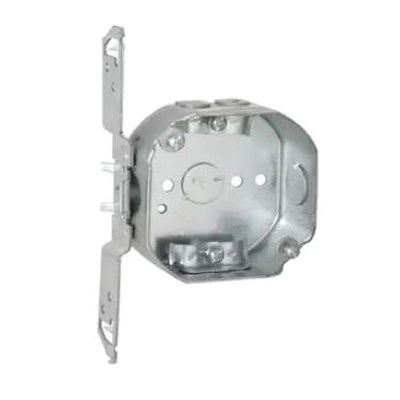 RACO® 164 Electrical Box, 4 in Dia, 7 in L, 4 in W, 1-1/2 in D, Octagonal, 2 -Knockout, 1/2 in Knockout, Side Mounting