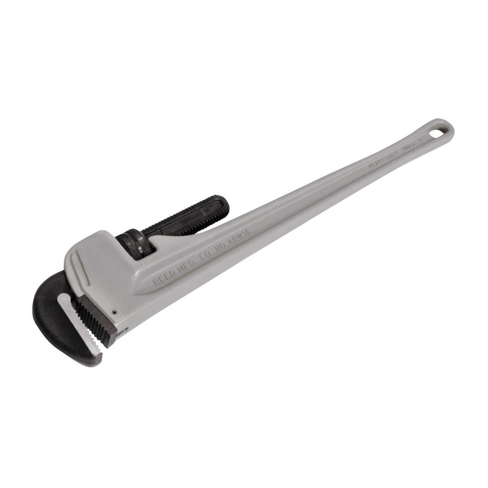 REED 02099 Heavy-Duty Pipe Wrench, 24 in OAL, 1/4 to 3 in Jaw, Heel Jaw, Aluminum/Steel Jaw