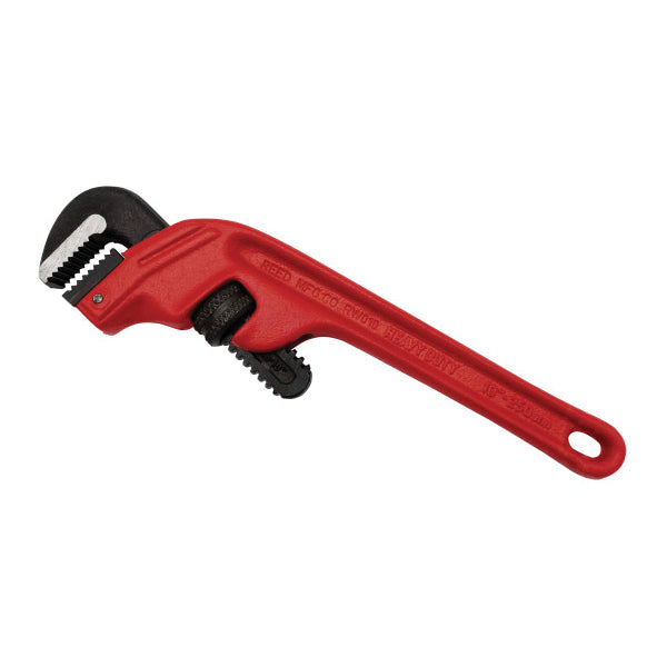 REED 02220 Heavy-Duty Pipe Wrench, 10 in OAL, 1/8 to 1-1/2 in Jaw, Heel Jaw, Alloy Steel Jaw