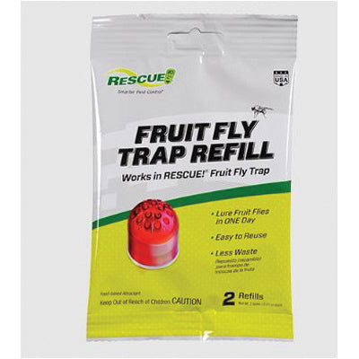 RESCUE!® FFTA-DB12 Fruit Fly Trap Refill, Liquid, Attracts: Fruit Flies, 12, Pack