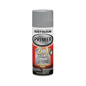 RUST-OLEUM® 260510 2-in-1 Filler and Sandable Primer, Gray, 8 to 10 sq-ft Coverage Area, 12 oz