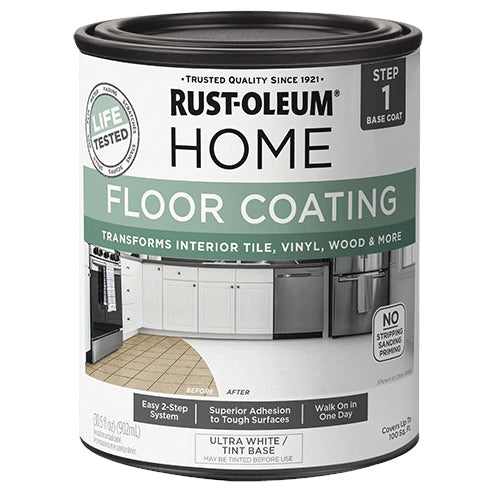 RUST-OLEUM® 358876 Home Floor Coating, <50 g/L VOC, 300 to 400 sq-ft Coverage Area, 1 qt