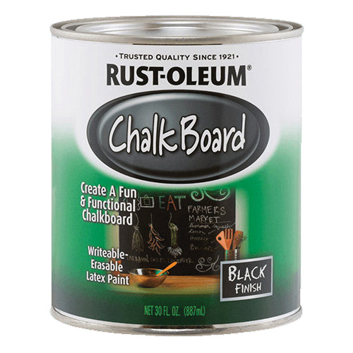 RUST-OLEUM® 206540 Chalk Board Paint, Liquid, Black, 1 qt