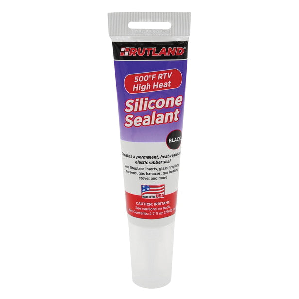 RUTLAND 76A RTV High Heat Silicone Sealant, Liquid, Black, 24 hr Curing, 2.7 fl-oz, Tube