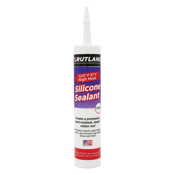 RUTLAND 76C RTV High Heat Silicone Sealant, Paste, Clear, 24 hr Curing, 10.3 fl-oz, Cartridge