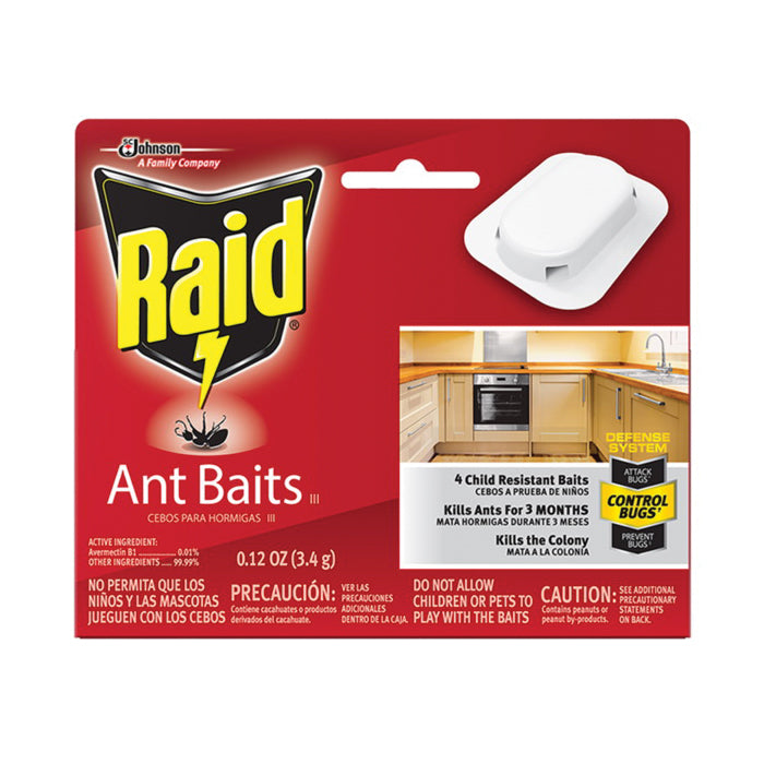 Raid® 76746 Child-Resistant Ant Baits III, Paste, Mild, Attracts: Ants, 0.24 oz, Box