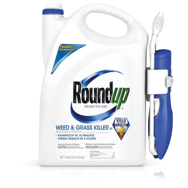 Roundup® 5109010 Weed and Grass Killer III With Comfort Wand, Liquid, Hazy, Ready-to-Use, 1.1 gal