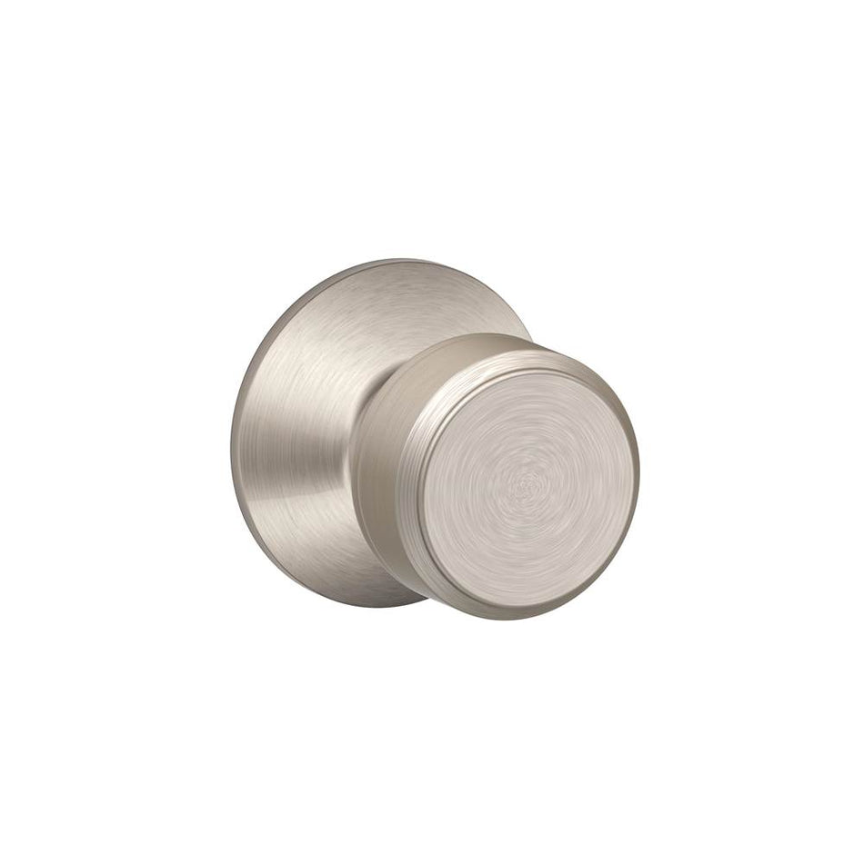 Schlage® F Series F10 V BWE 619 Bowery Knob Hall and Closet Lock, Satin Nickel-Plated, 2-3/8 in, 2-3/4 in Backset