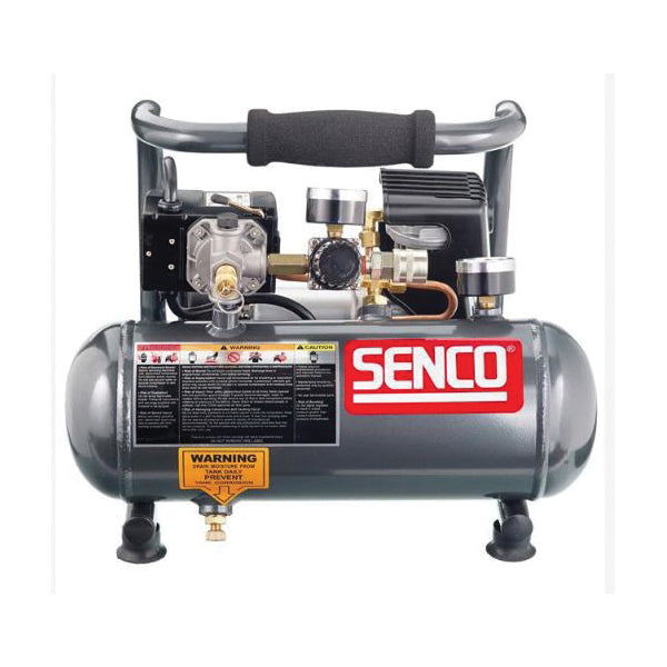 SENCO® PC1010 Air Compressor, 1 gal Tank, 0.5 hp, 115 V, 125 psi Pressure, 1 -Stage, 0.7 scfm at 90 psi