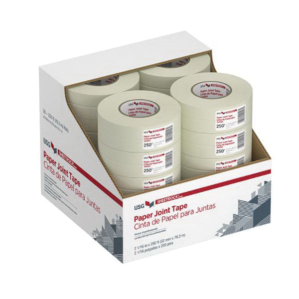 SHEETROCK® 382198 Drywall Joint Tape, 2-1/16 in W, 500 ft L, White, Cross Fibered Paper Adhesive