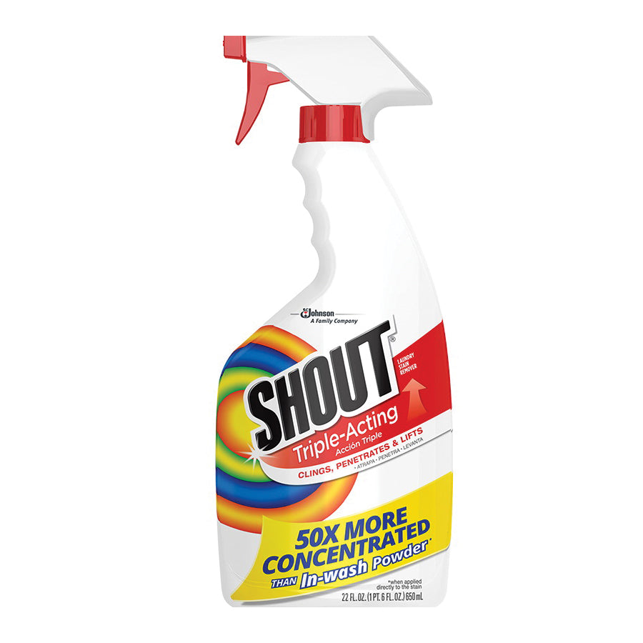 SHOUT® 02251 Stain Remover, Liquid, Pleasant, Concentrated, 22 oz, Bottle