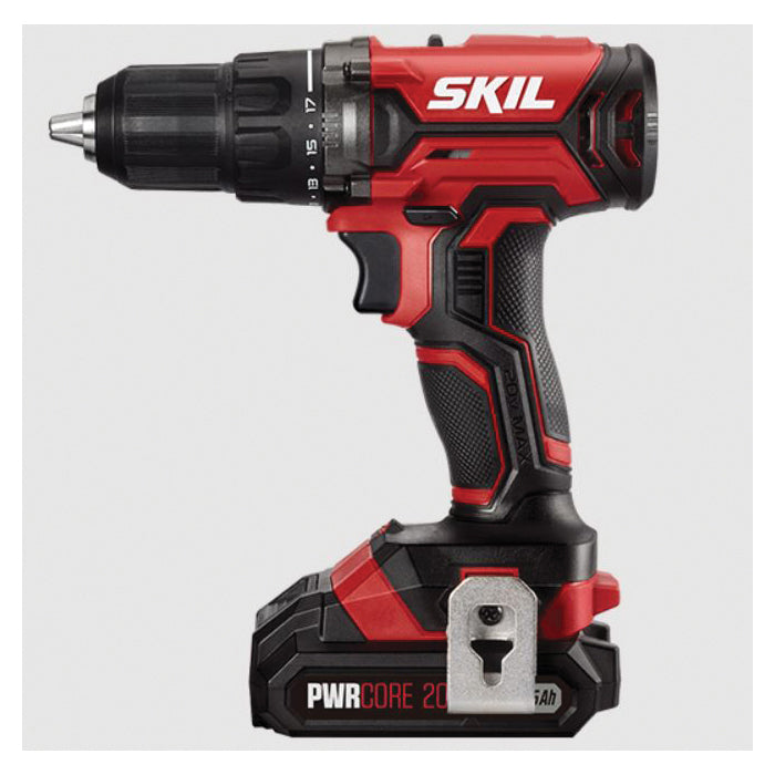 SKIL® PWRCORE 20™ DL527502 Drill Driver Kit, Tool/Kit: Kit, 350 in-lb, 1/2 in Chuck, Keyless Chuck, 20 V, 2 Ah