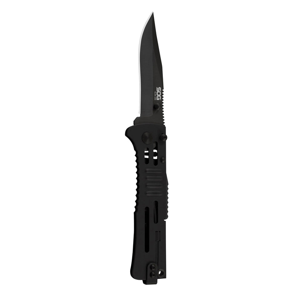 SOG® SlimJim Series SJ32-CP Folding Knife, Clip Point Blade, 3.18 in L Blade, Steel Blade, Stainless Steel Handle