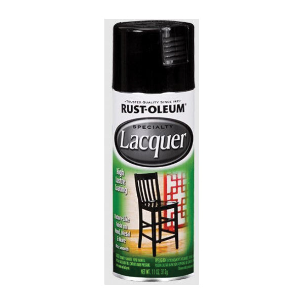 SPECIALTY 1905830 Spray Paint, Lacquer Paint, Gloss/Smooth, Black, 578 g/L VOC, 7 sq-ft/can Coverage Area, 11 oz