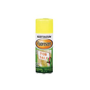 SPECIALTY 1942830 Spray Paint, Oil Base, Flat/Matte, Fluorescent Yellow, 568 g/L VOC, 10 to 12 sq-ft/can Coverage Area