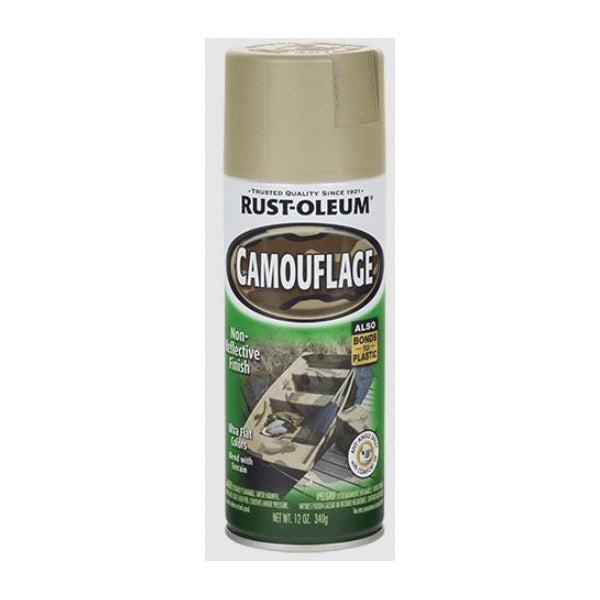 SPECIALTY 263653 Camouflage Spray Paint, Oil Base, Ultra Flat, Sand, 551 g/L VOC, 6 to 7 sq-ft/can Coverage Area, 12 oz