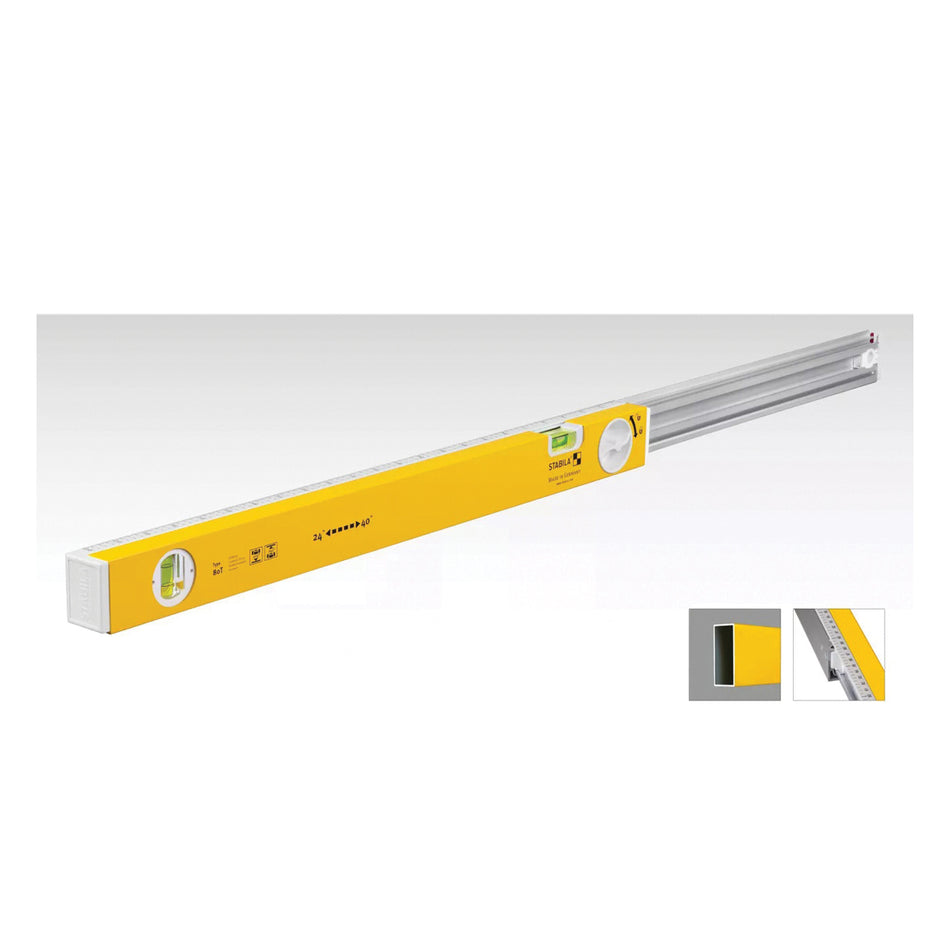 STABILA® 29441 Type 80T Extendable Level, 24 in L, 2-Vial, Non-Magnetic