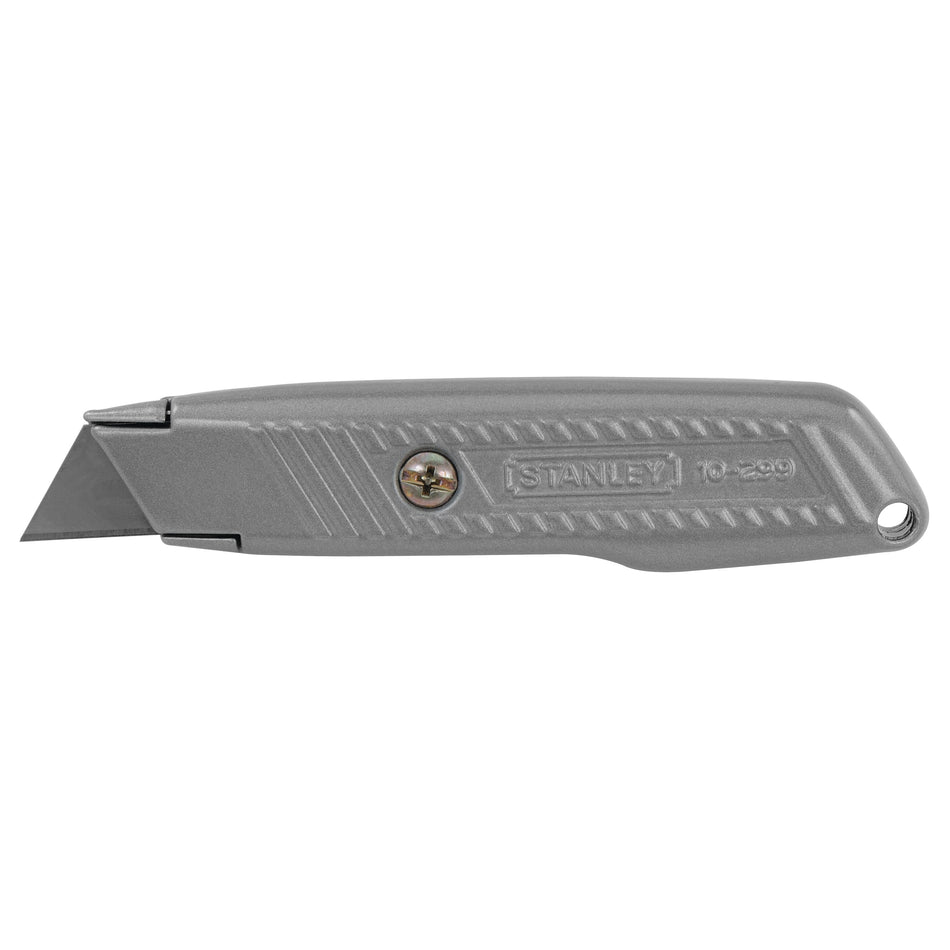 STANLEY® Interlock® 10299 Utility Knife, Fixed, Lockable Blade, 2-7/16 in L Blade, High Carbon Steel Blade, 7.6 in OAL