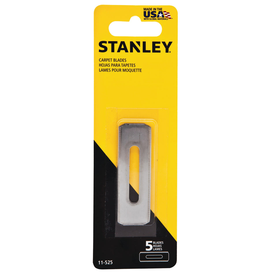 STANLEY® 11525 Carpet Knife Blade, 2.6 in L, 11/16 in W, High Carbon Steel, 5 -Piece