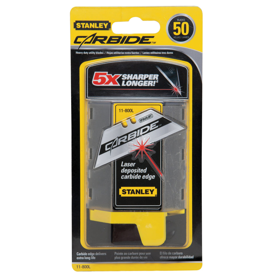 STANLEY® FATMAX® 11800L Utility Blade, 2.4 in L, 3/4 in W, Carbide Steel, 50 -Piece