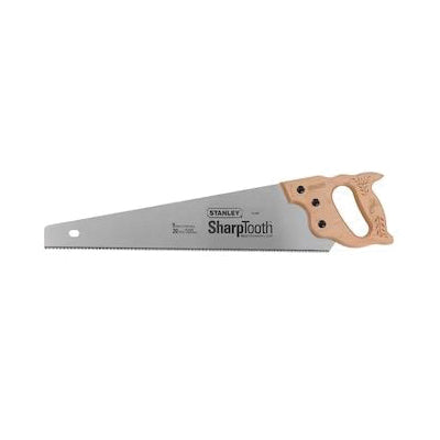 STANLEY® SHARPTOOTH™ 15-087 Heavy-Duty Hand Saw, Induction Hardened Teeth, 8 TPI TPI, Steel Cutting Edge, Steel Blade