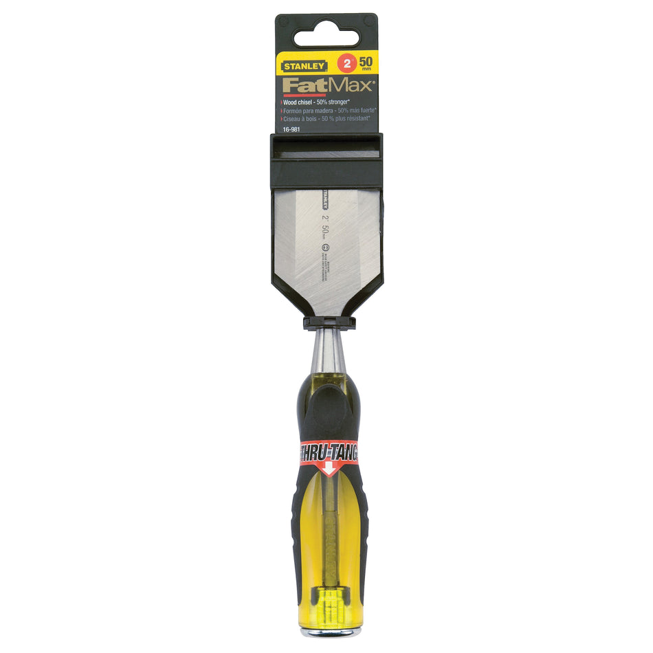 STANLEY® FATMAX® Thru-Tang™ 16-981 Wood Chisel, 2 in Tip, Carbon Alloy Steel Tip, 9 in OAL