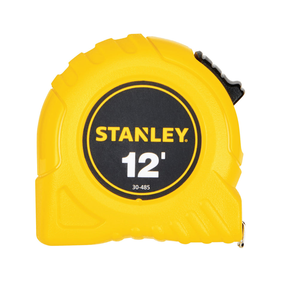 STANLEY® 30-485 Tape Measure, 12 ft L Blade, 1/32 in, 1/16 in Graduation, Steel Blade, Slide Forward Locking