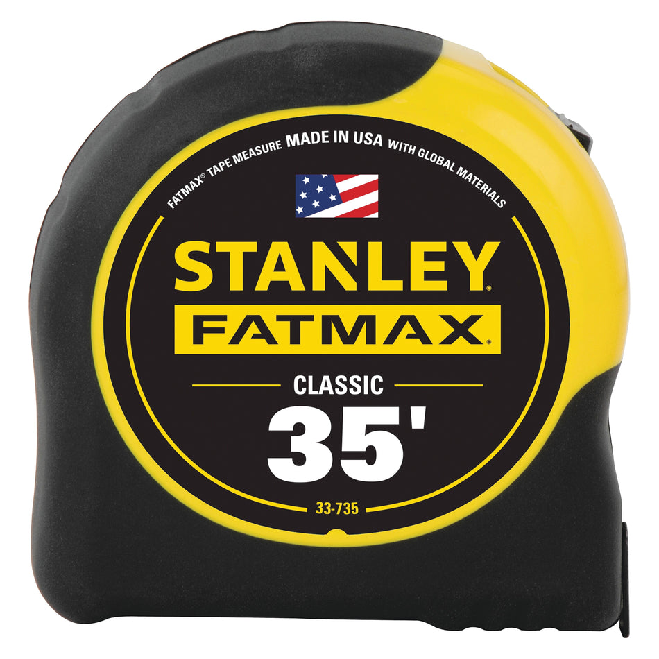 STANLEY® FATMAX® Classic Series 33-735 Tape Measure, 35 ft L Blade, 1/16 in Graduation, Steel Blade, Toggle Locking