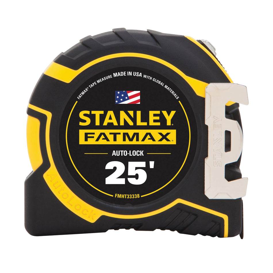 STANLEY® FATMAX® FMHT33338L Tape Measure, 25 ft L Blade, 1/16 in Graduation, Metal Blade, Automatic Rewind