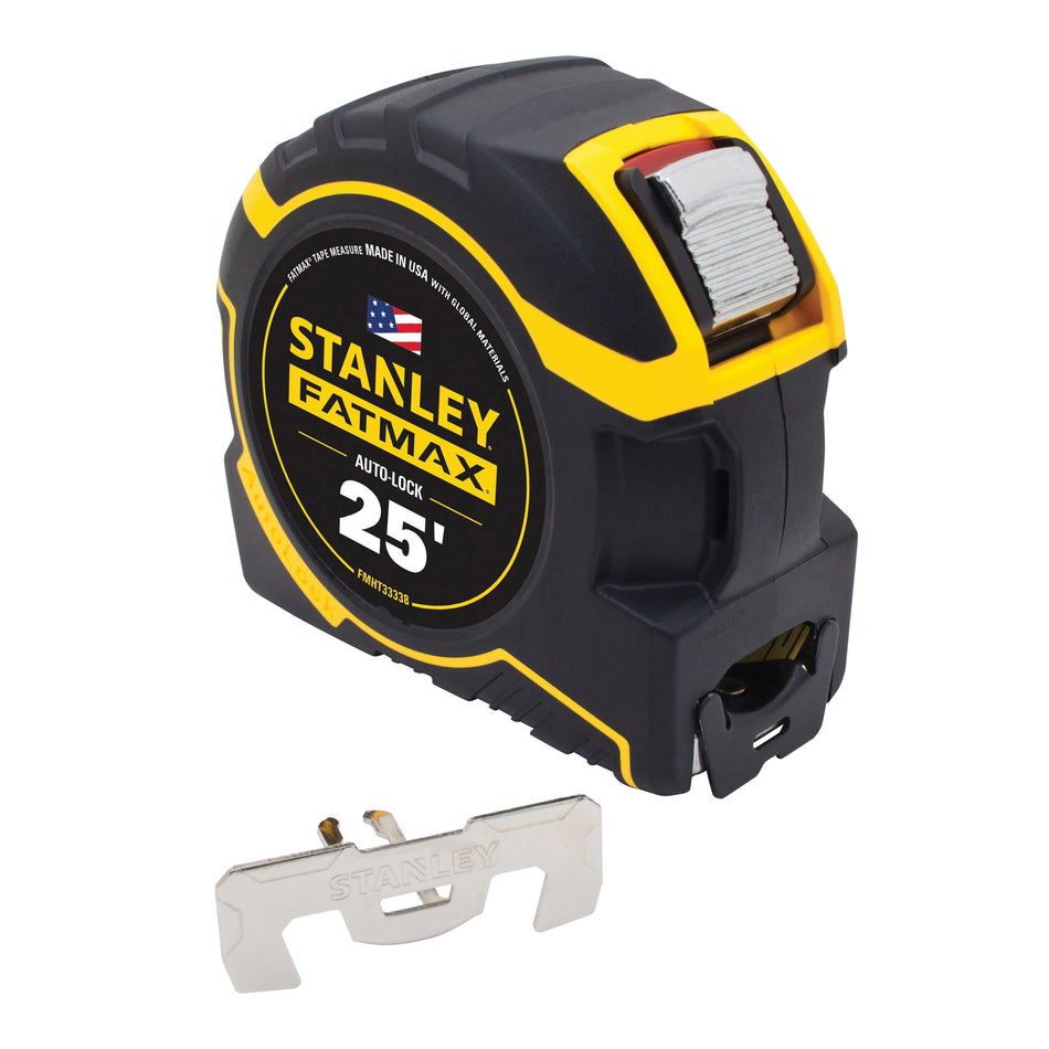 STANLEY® FATMAX® FMHT33338L Tape Measure, 25 ft L Blade, 1/16 in Graduation, Metal Blade, Automatic Rewind