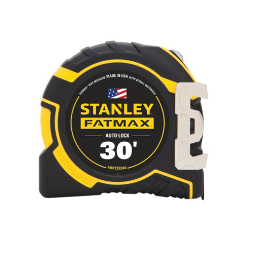 STANLEY® FATMAX® FMHT33348 Tape Measure, 30 ft L Blade, 1/16 in Graduation, Metal Blade, Automatic Locking