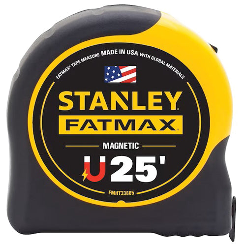 STANLEY® FATMAX® FMHT33865L Magnetic Tape Measure, 26 ft L Blade, Black/Yellow Case