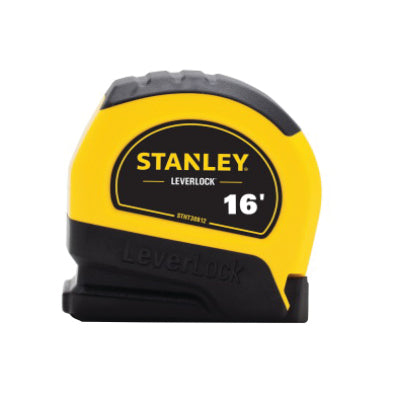 STANLEY® LEVERLOCK® STHT30812 Tape Measure, 16 ft L Blade, 1/32 in, 1/16 in Graduation, Steel Blade, Push Button Locking