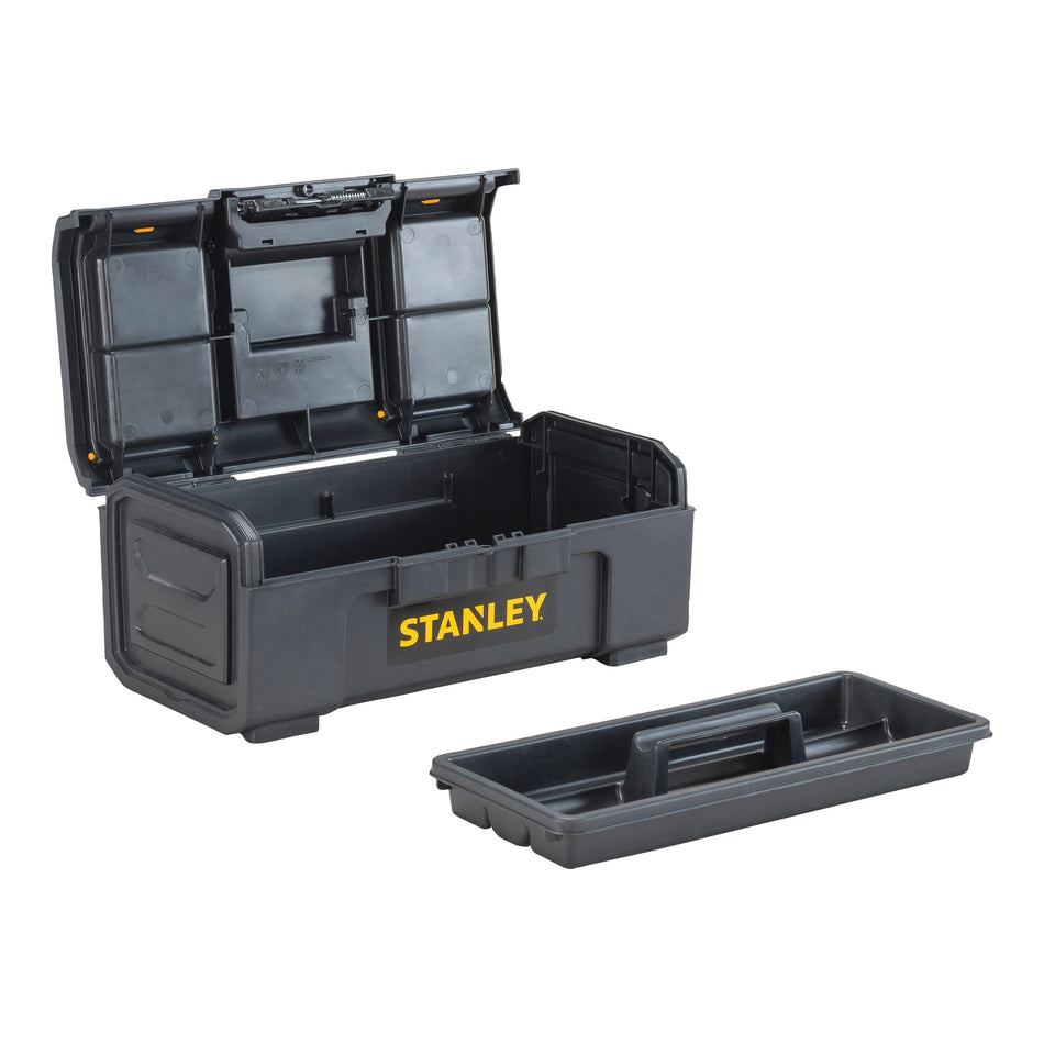 STANLEY® STST16410 Tool Box, 8.8 in W, 6.4 in H, 3 -Compartment, 1 -Tray, Plastic, Black/Yellow