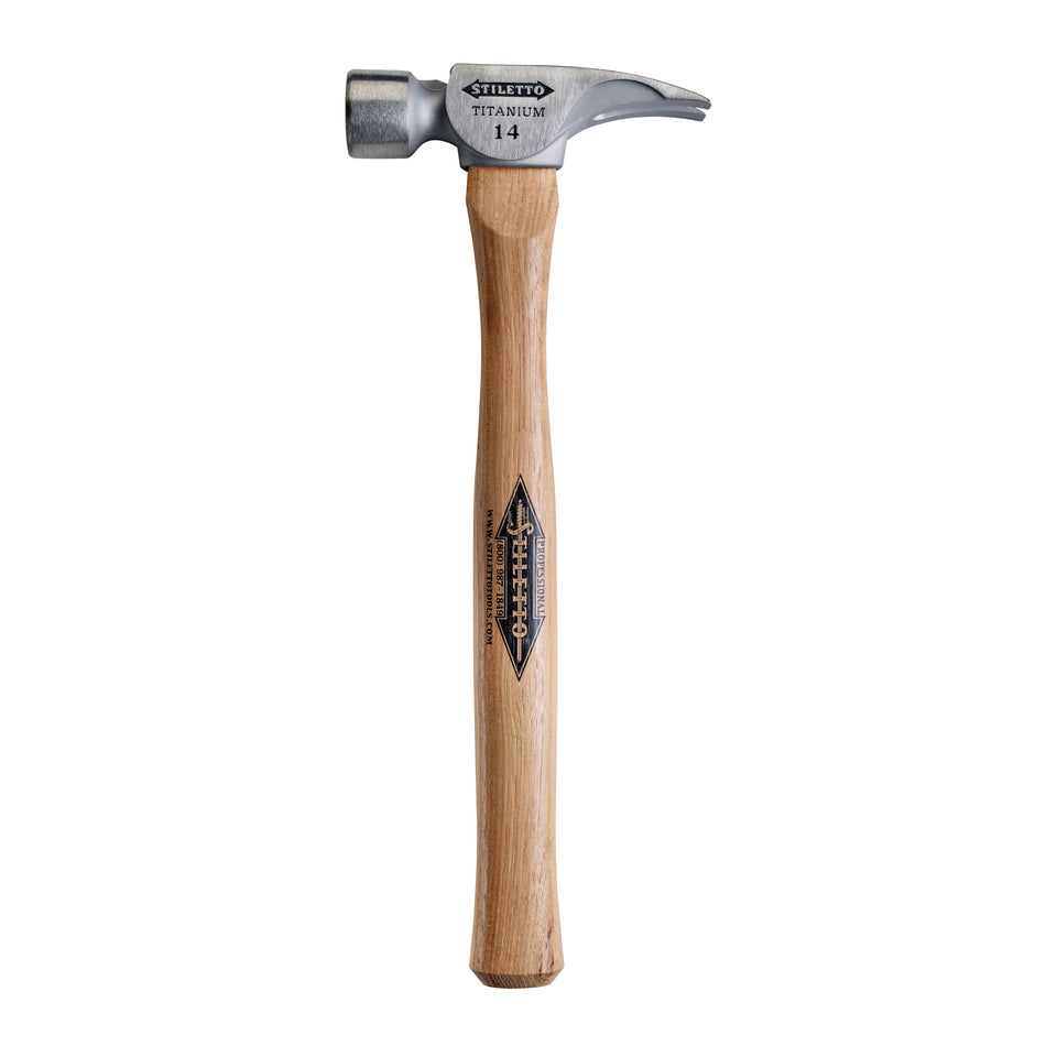 STILETTO® TI14SS Hammer, 14 oz Head, Titanium Head, Hickory Wood Handle