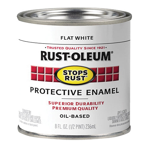 STOPS RUST® 7790730 Protective Enamel Paint, Oil Base, Flat, White, 409 g/L VOC, 153 to 191 sq-ft/gal Coverage Area