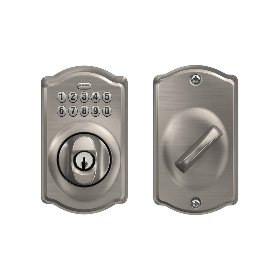 Schlage® BE Series BE365 V CAM 619 Deadbolt, Satin Nickel, 2-3/8 to 2-3/4 in Backset