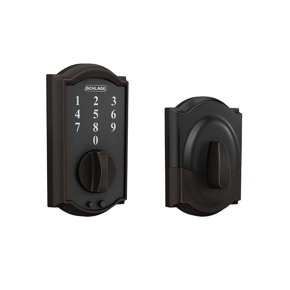 Schlage® Touch™ BE375 V CAM 716 Keyless Deadbolt, Metal, Aged Bronze, 2-3/8 to 2-3/4 in Backset