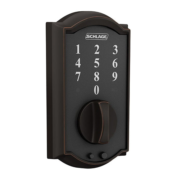 Schlage® Touch™ BE375 V CAM 716 Keyless Deadbolt, Metal, Aged Bronze, 2-3/8 to 2-3/4 in Backset