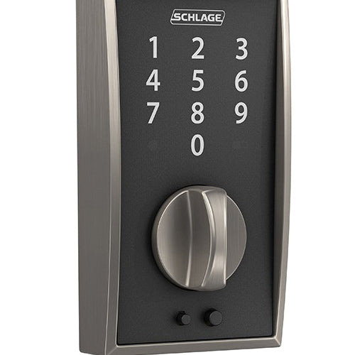 Schlage® Touch™ BE375 V CEN 619 Keyless Deadbolt, Metal, Satin Nickel, 2-3/8 to 2-3/4 in Backset