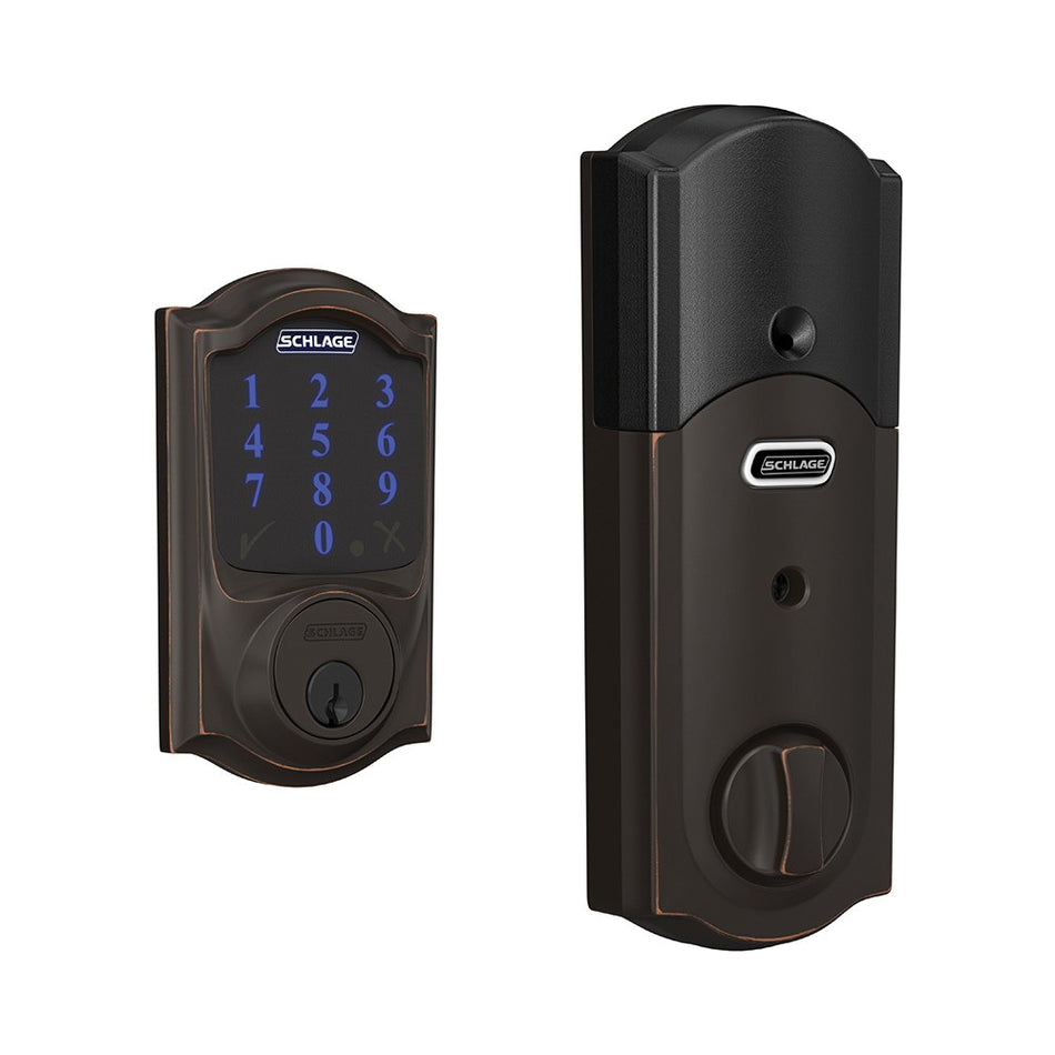 Schlage® Connect™ BE Series BE469ZP V CAM 716 Smart Deadbolt With Enabled Z-Wave Plus, AAA Grade, Aged Bronze