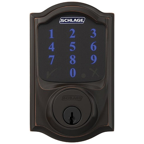 Schlage® Connect™ BE Series BE469ZP V CAM 716 Smart Deadbolt With Enabled Z-Wave Plus, AAA Grade, Aged Bronze