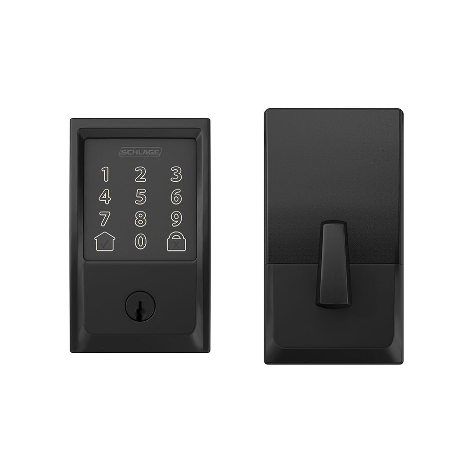 Schlage® BE489WB-V CEN 622 Smart WiFi Deadbolt With Camelot Trim, 1, AAA Grade, Zinc, Matte Black