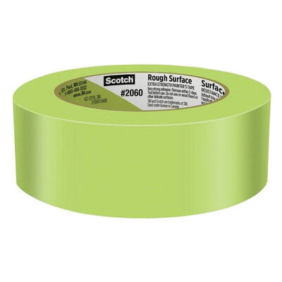 Scotch® 021200-71133 Rough Surface Painter's Tape Roll, 1.41 in W, 60.1 yd L, Green, Rubber Adhesive, Paper Backing