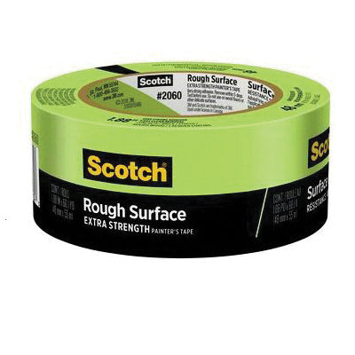 Scotch® 021200-71134 Rough Surface Painter's Tape Roll, 1.89 in W, 60 yd L, Green, Rubber Adhesive, Polyethylene Backing