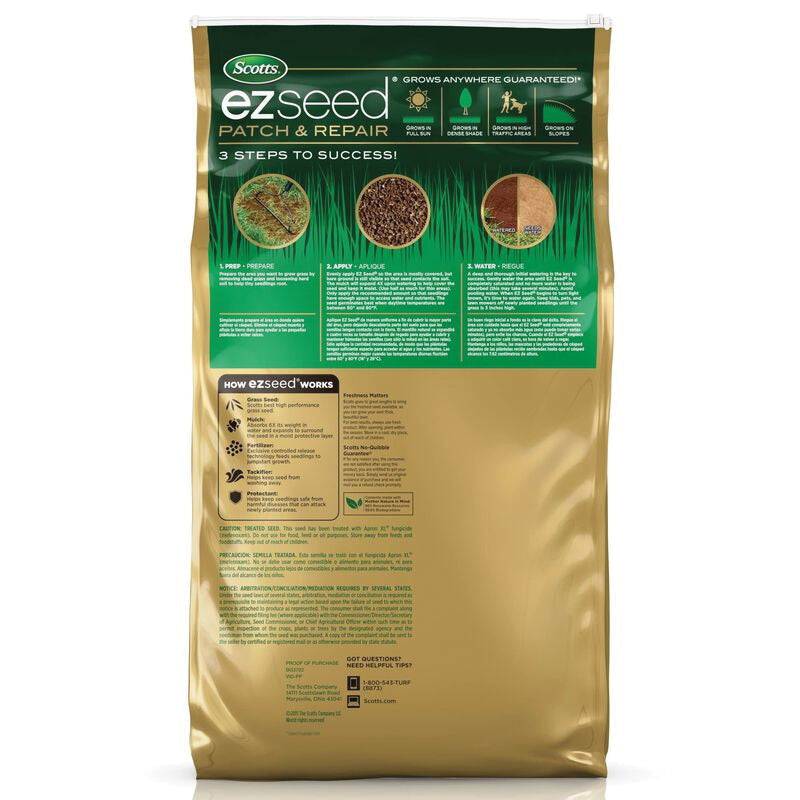 Scotts® EZ Seed® 17519 Patch and Repair Tall Fescue Lawn, Fescue, Brown, Fall, Spring Harvest, 10 lb