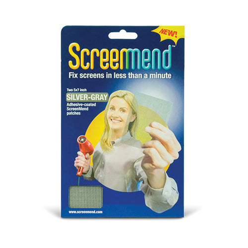 ScreenMend™ 857101004549 Screen Repair Patch, 5 in W, 7 in L, Silver Gray