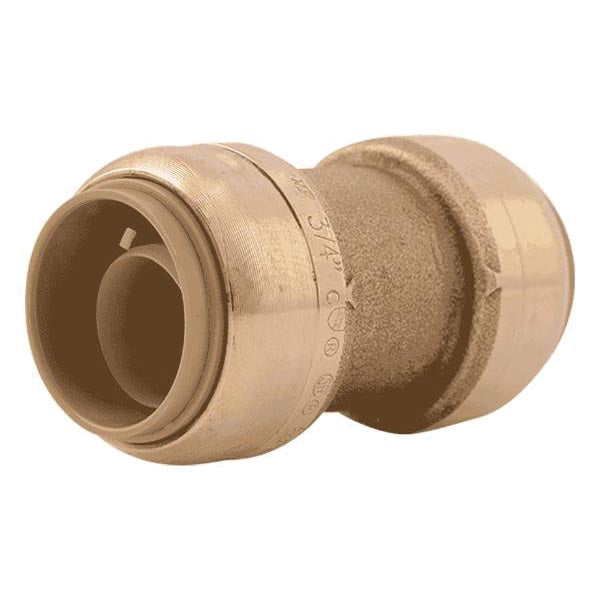 SharkBite™ U016LFA Coupling, 3/4 in Push-Fit x 3/4 in Push-Fit, Brass