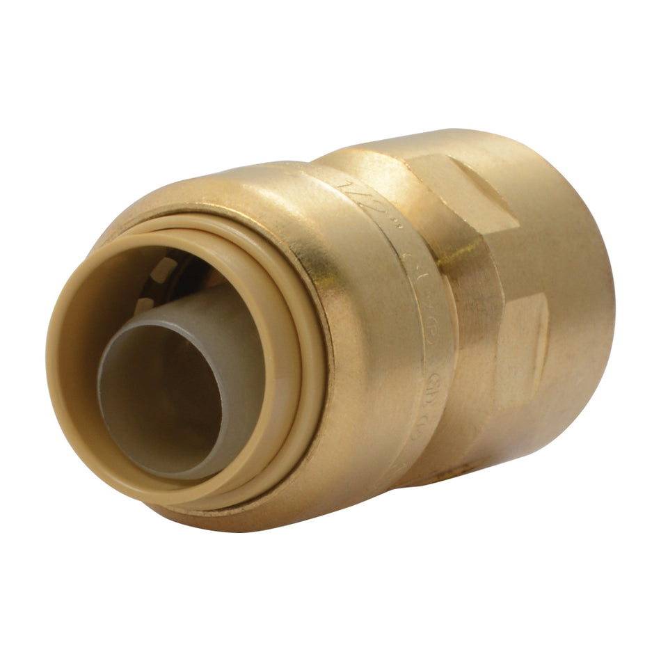 SharkBite™ U072LFA Female Adapter, 1/2 in Push-Fit x 1/2 in FNPT, Brass, Chrome-Plated